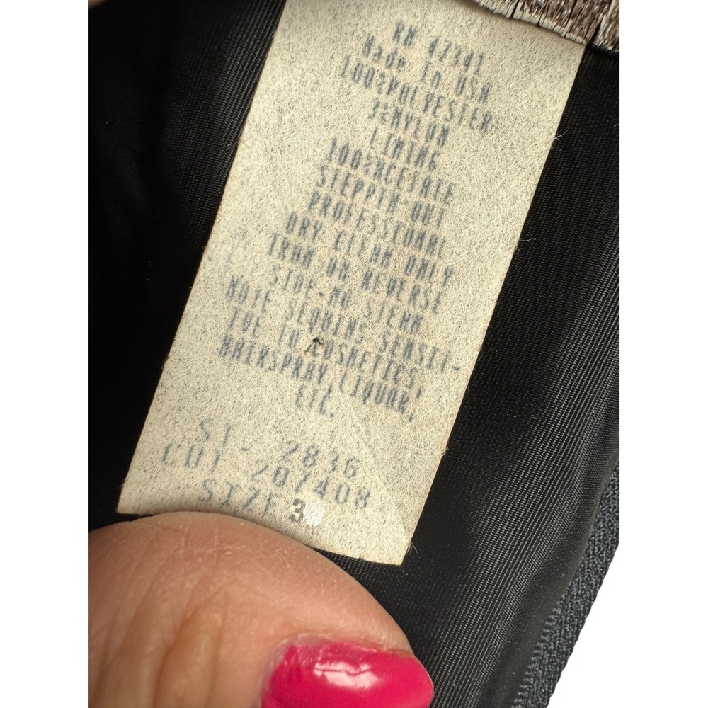 Steppin Out Vintage Black Satin Lace dress Dark Romantic whimsigoth Y2K size 7/8 - Picture 14 of 14
